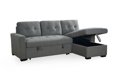 Alder Corner Sofa Bed in Grey