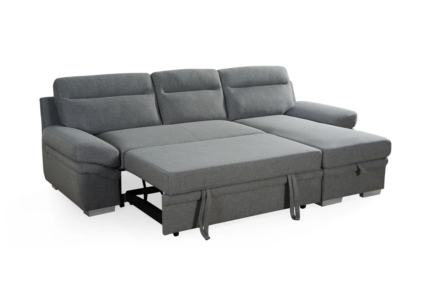 Astra Grey Corner Sofa Bed in Charcoal Grey