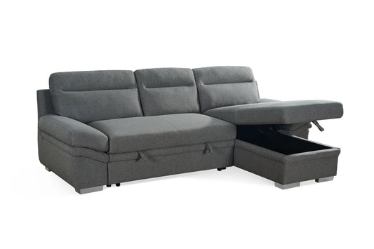 Astra Grey Corner Sofa Bed in Charcoal Grey
