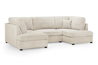 Carnaby Sofa U Shape Corner in Cream Boucle Fabric