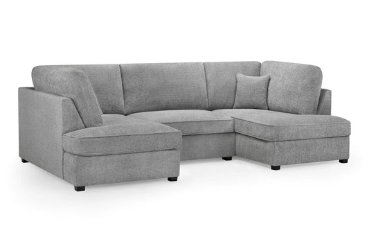 Carnaby Sofa U Shape Corner in Grey Boucle Fabric