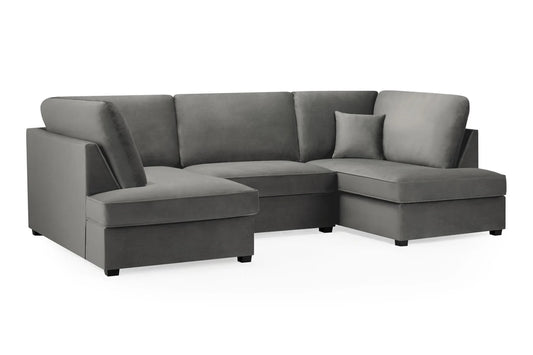Carnaby Sofa U Shape Corner in Plush Grey