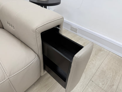 DFS Showcase 3 Seater Power Recliner Cinema Sofa In Borelli Frost Leather