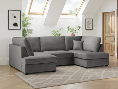 Carnaby Sofa U Shape Corner in Plush Grey