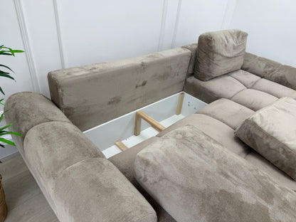Azzuro Corner Sofa Bed In Beige