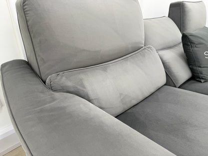 Natuzzi Rock 4 Seater Power Recliner Sofa In Grey Velvet