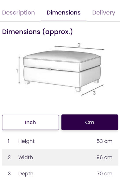 DFS Cherished Footstool in Cream
