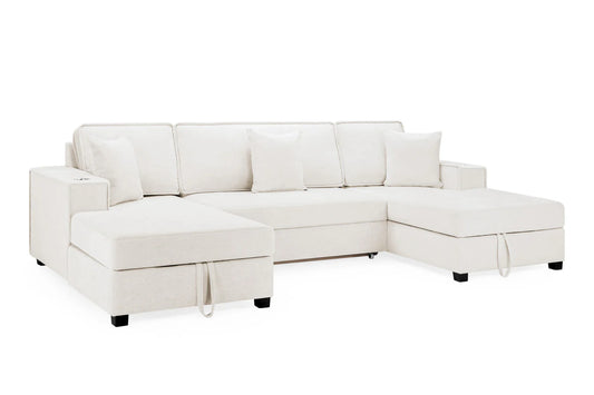 Milan Sofabed Universal Corner Sofa in Cream