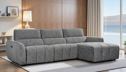 Triton Fabric Electric Recliner Corner Sofa