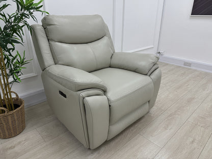 DFS Trek Power Recliner Chair In Grey Leather