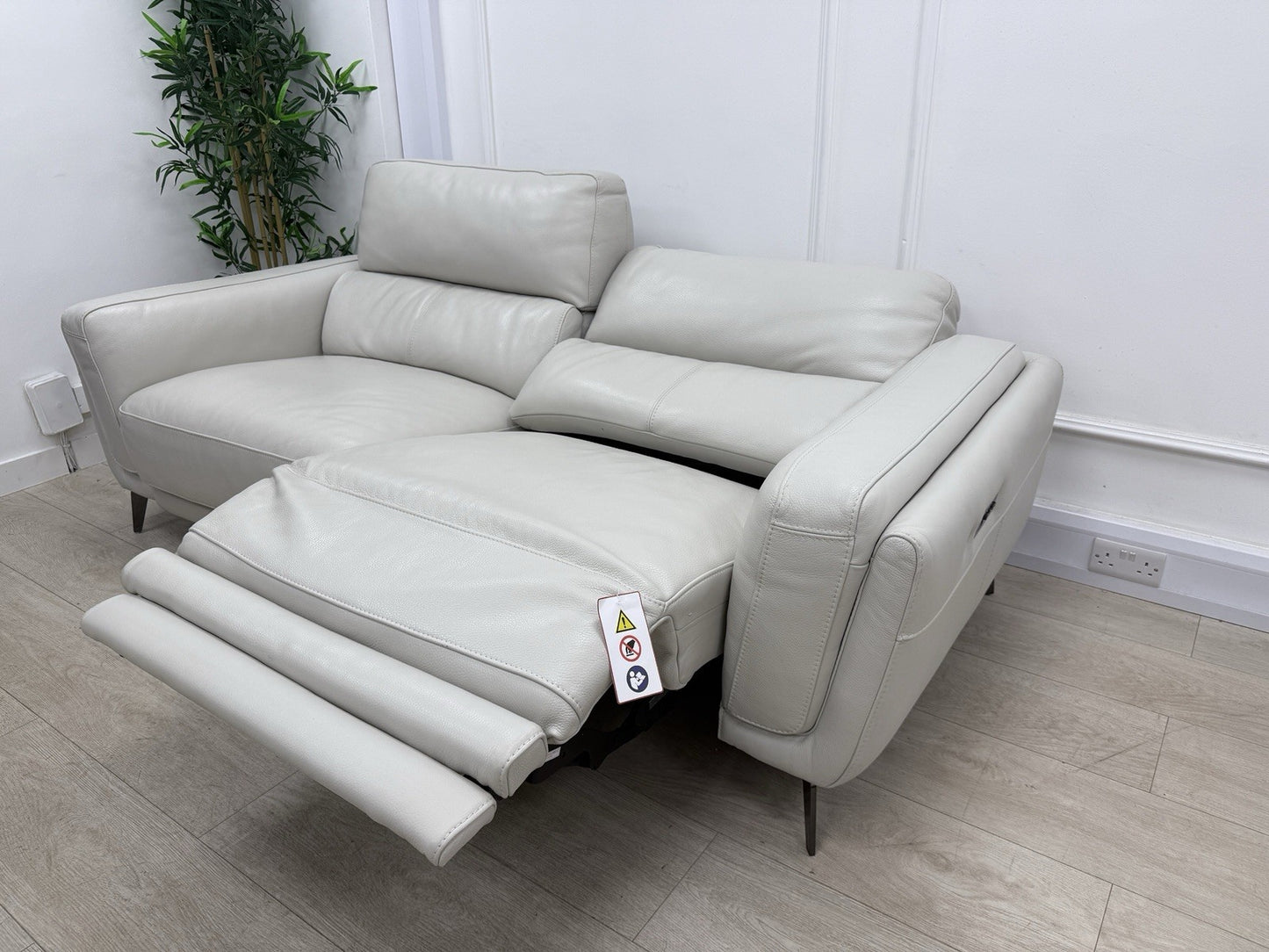 DFS San Antonio 3 Seater Power Recliner Heated Sofa In Fossil Leather