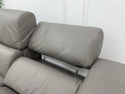 DFS Showcase Power Recliner 2 Seater Sofa In Elephant Grey Leather