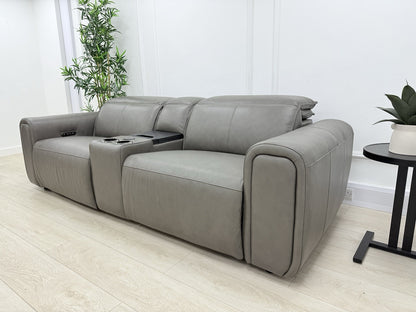 Sofology Premiere 2.5 Seater Power Recliner Sofa In Grey Leather