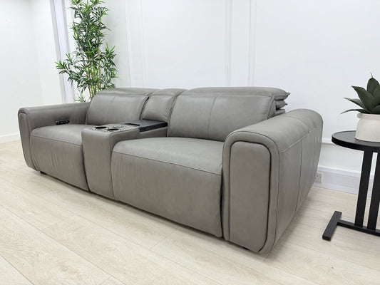 Sofology Premiere 2.5 Seater Power Recliner Sofa In Grey Leather