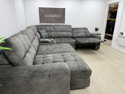 DFS Steller Corner Power Motion Chaise Sofa In Grey Mason Fabric
