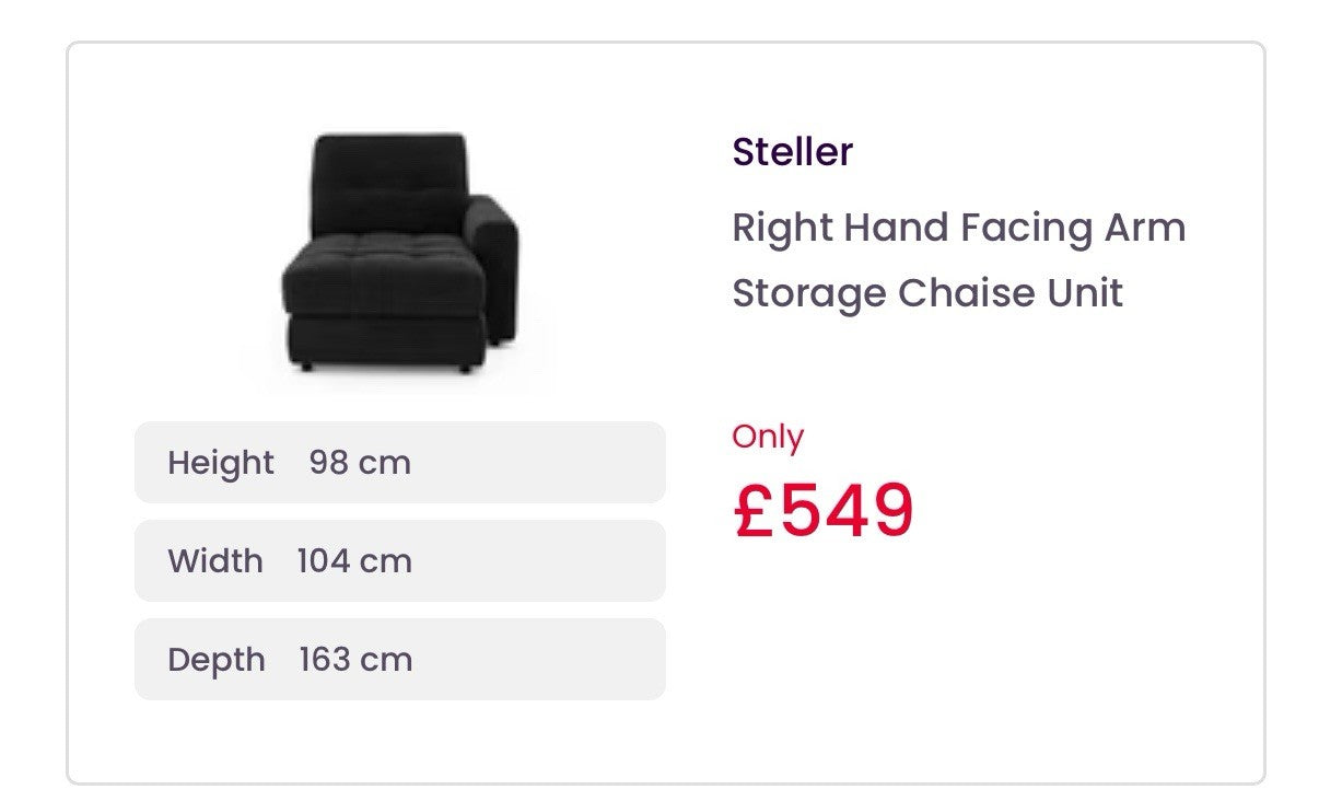 DFS Steller Power Recliner Corner Sofa W/ Speaker Storage In Nuova Black Fabric