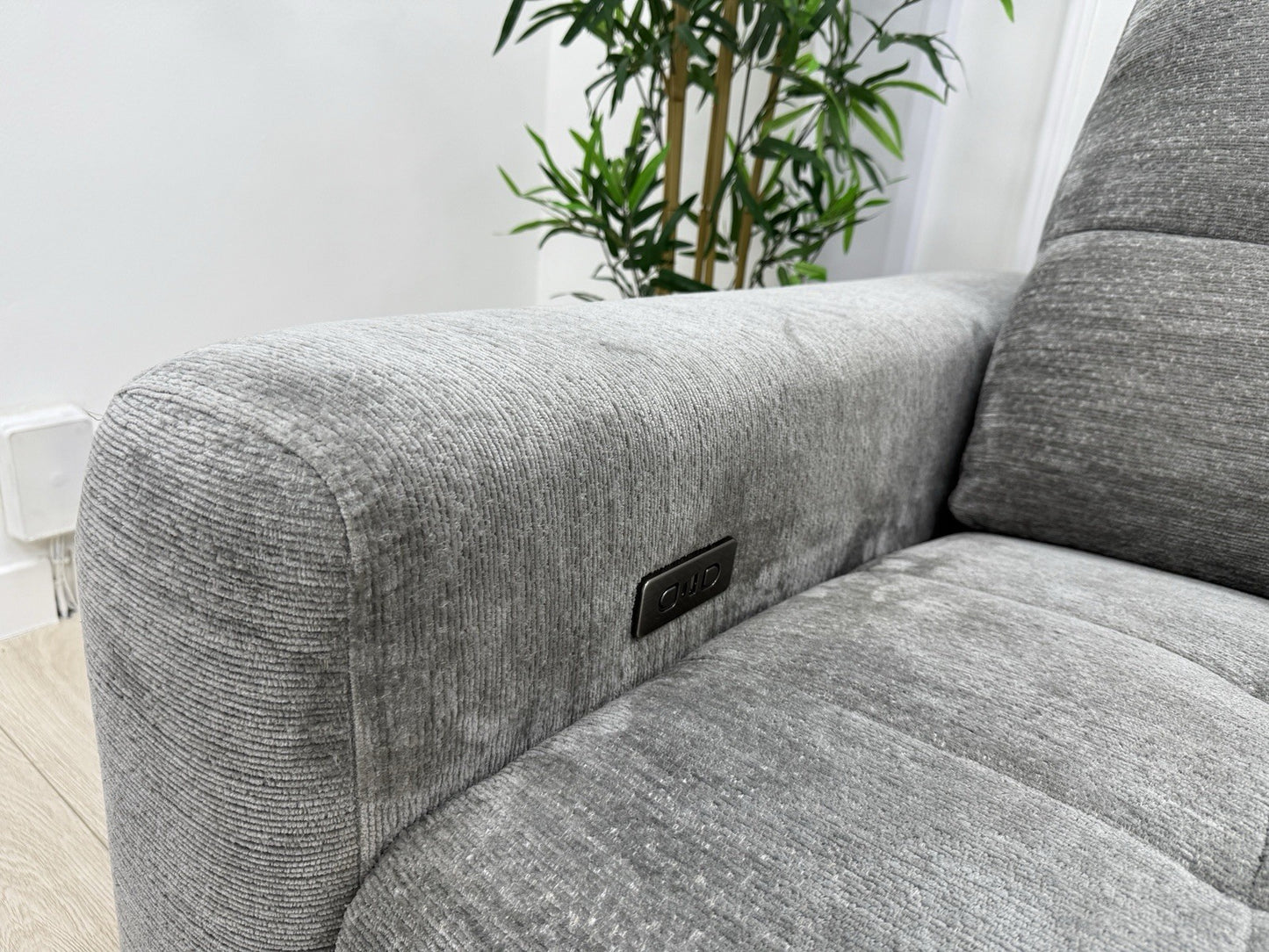 DFS Steller Corner Sofa & Footstool In Mist Grey