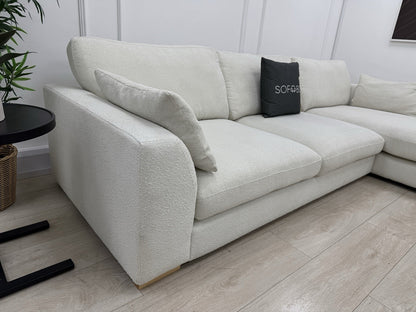 DFS Calix Boucle Corner Sofa & Accent Chair Set In Ivory