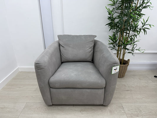 Sofology Marvella Swivel Accent Chair In Flecked Fabric Stone