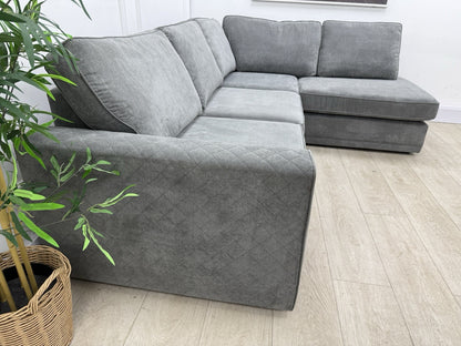 DFS Orka Corner Sofa In Graphite Grey Fabric