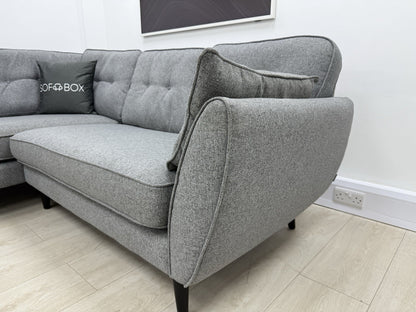 DFS Zinc French Connection Corner Sofa In Grey