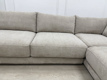 Sofology Amalfi Corner Sofa In Cosy Chenille Stone Fabric