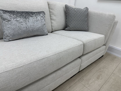 DFS Longbeach / Ada L Shape Chaise Sofa In Light Grey Fabric