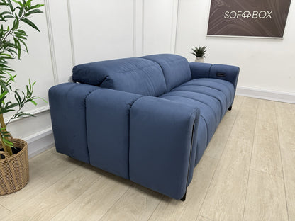 Italia Living 3 Seater Power Recliner Sofa In Luna Blue