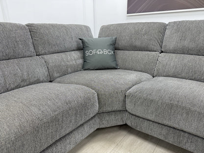 DFS Soren Power Recliner Corner Sofa & Footstool In Charcoal