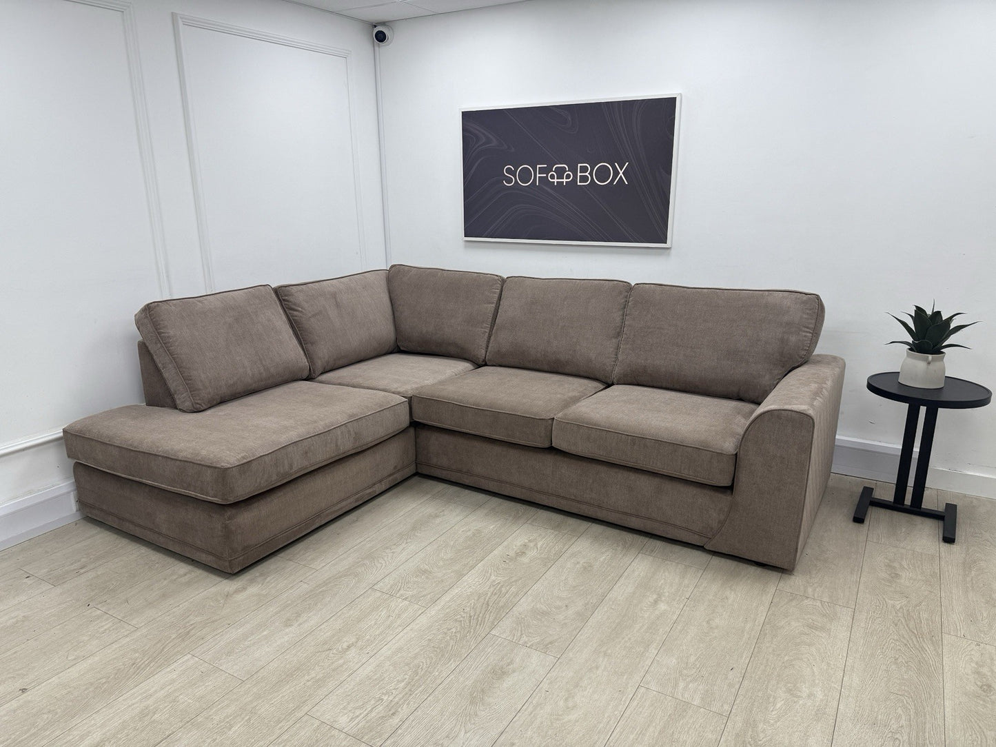 DFS Orka Velvet Corner Sofa In Mocha
