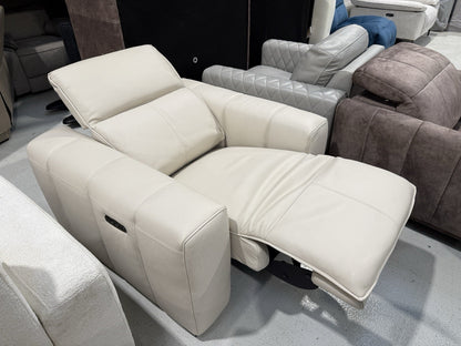 DFS Alivia Power Recliner Chair In Borelli Frost Leather