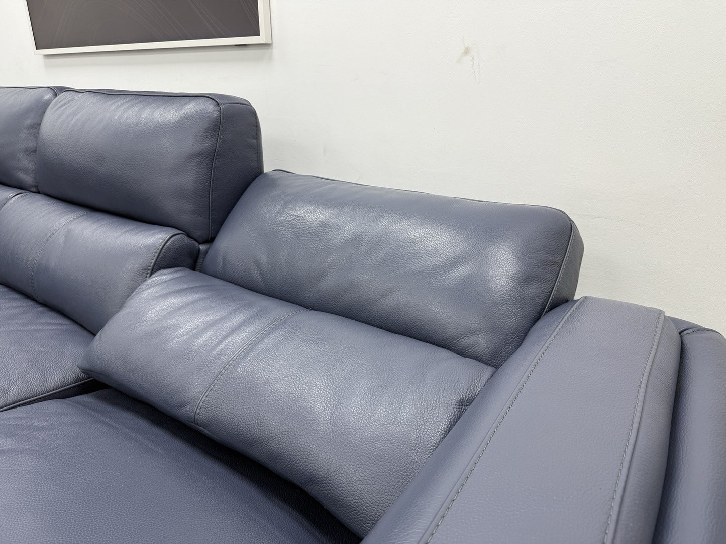 DFS San Antonio Power Recliner Corner Sofa Right Hand Facing In Blue Leather