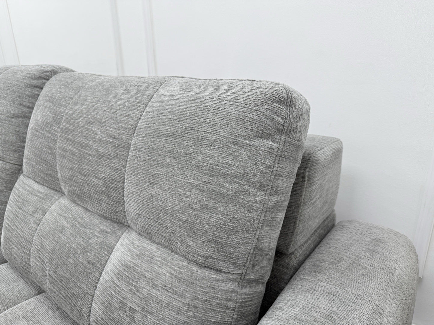 DFS Steller Motion Recliner L Shape Sofa In Mist Grey