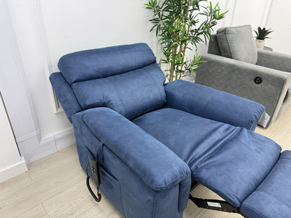DFS Ronan Power Lift And Rise Chair In Arizona Blue Fabric