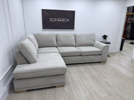 DFS Orka Corner Sofa In Silver Fabric