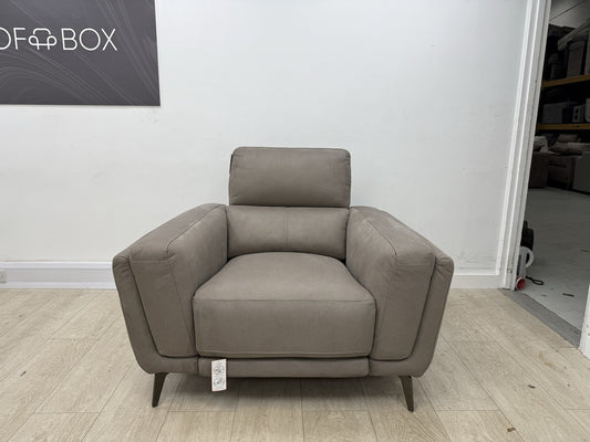 DFS San Mateo Power Recliner Armchair In Pewter Fabric