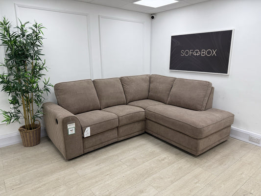 DFS Orka Manual Recliner Corner Sofa In Mocha Fabric