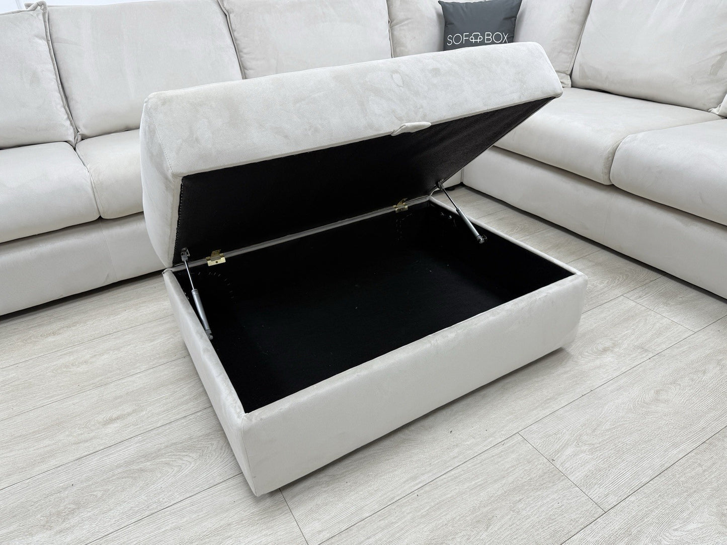 DFS Lovise XL Corner Sofa In Cream Velvet