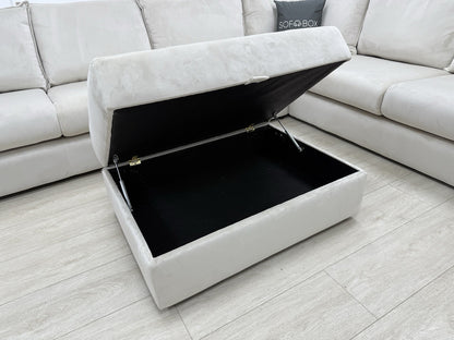 DFS Lovise XL Corner Sofa In Cream Velvet