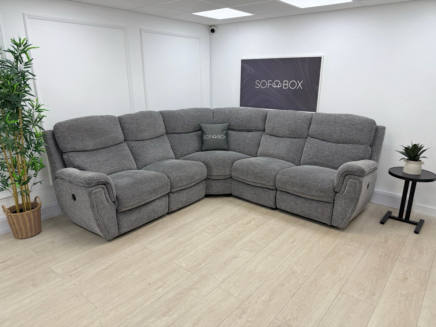 SCS Ashton Power Recliner Corner Sofa In Grey Fabric