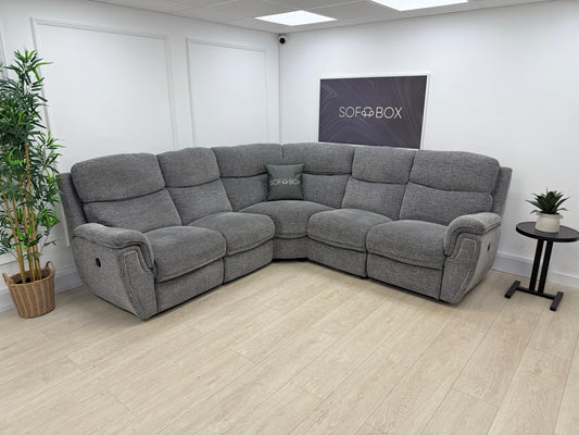 SCS Ashton Power Recliner Corner Sofa In Grey Fabric