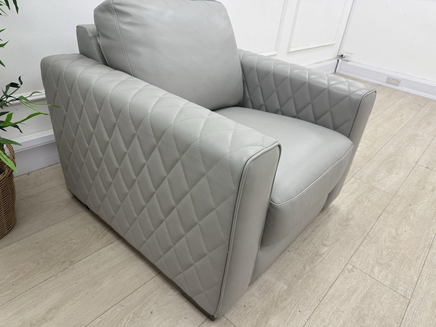DFS Cohen Armchair In Misty Grey Leather