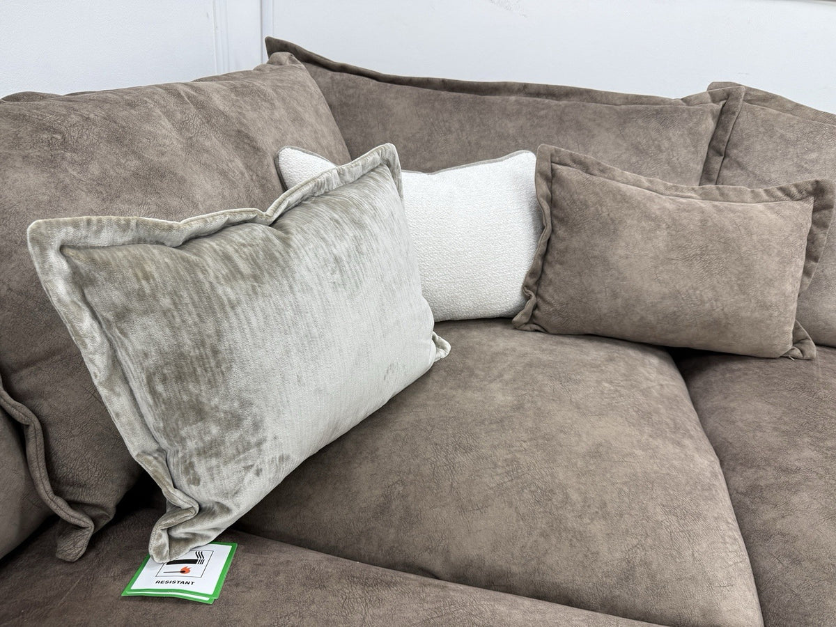 DFS Devine Corner Sofa In Chocolate Fabric