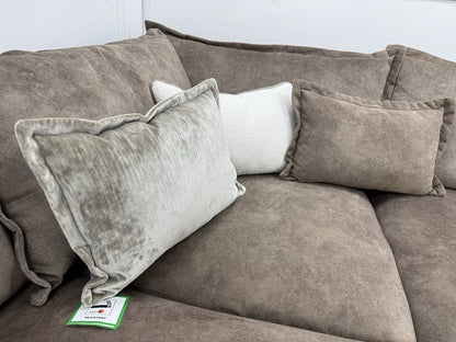DFS Devine Corner Sofa In Chocolate Fabric