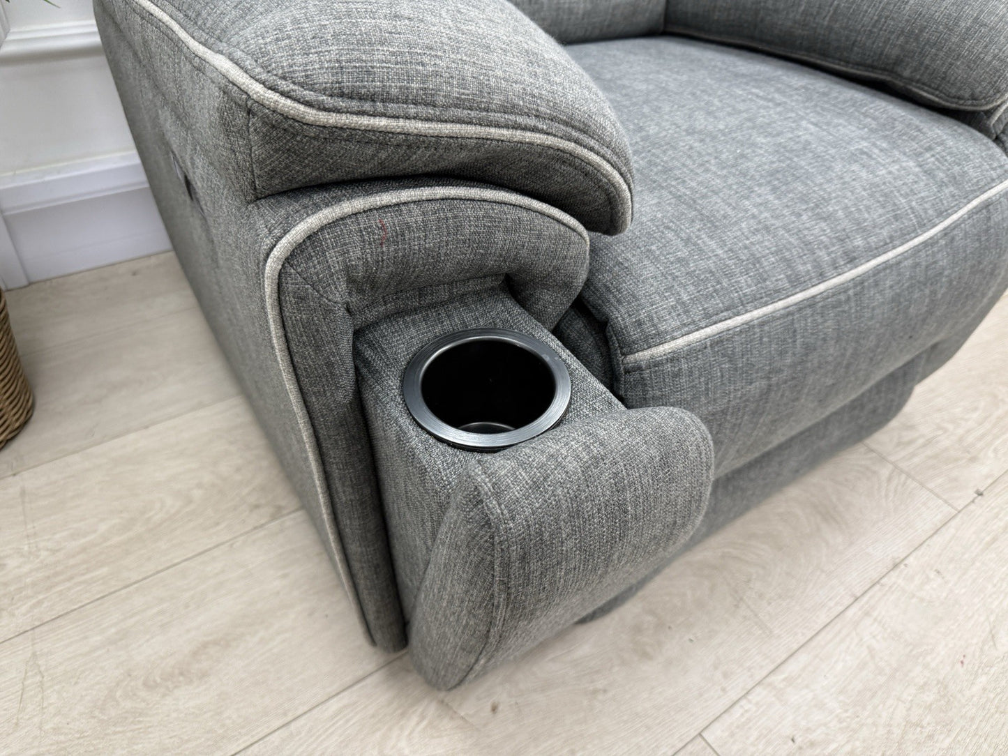 DFS Trek Power Recliner Chair In Charcoal Fabric