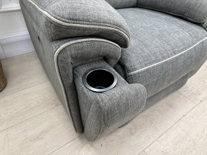 DFS Trek Power Recliner Chair In Charcoal Fabric