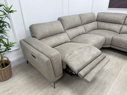 DFS San Mateo Power Recliner Corner Sofa In Arizona Stone Fabric