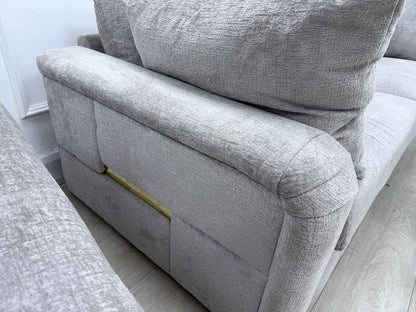 Sofology The Westwood 4 Seater Sofa, Loveseat & Footstool In Silver Chenille