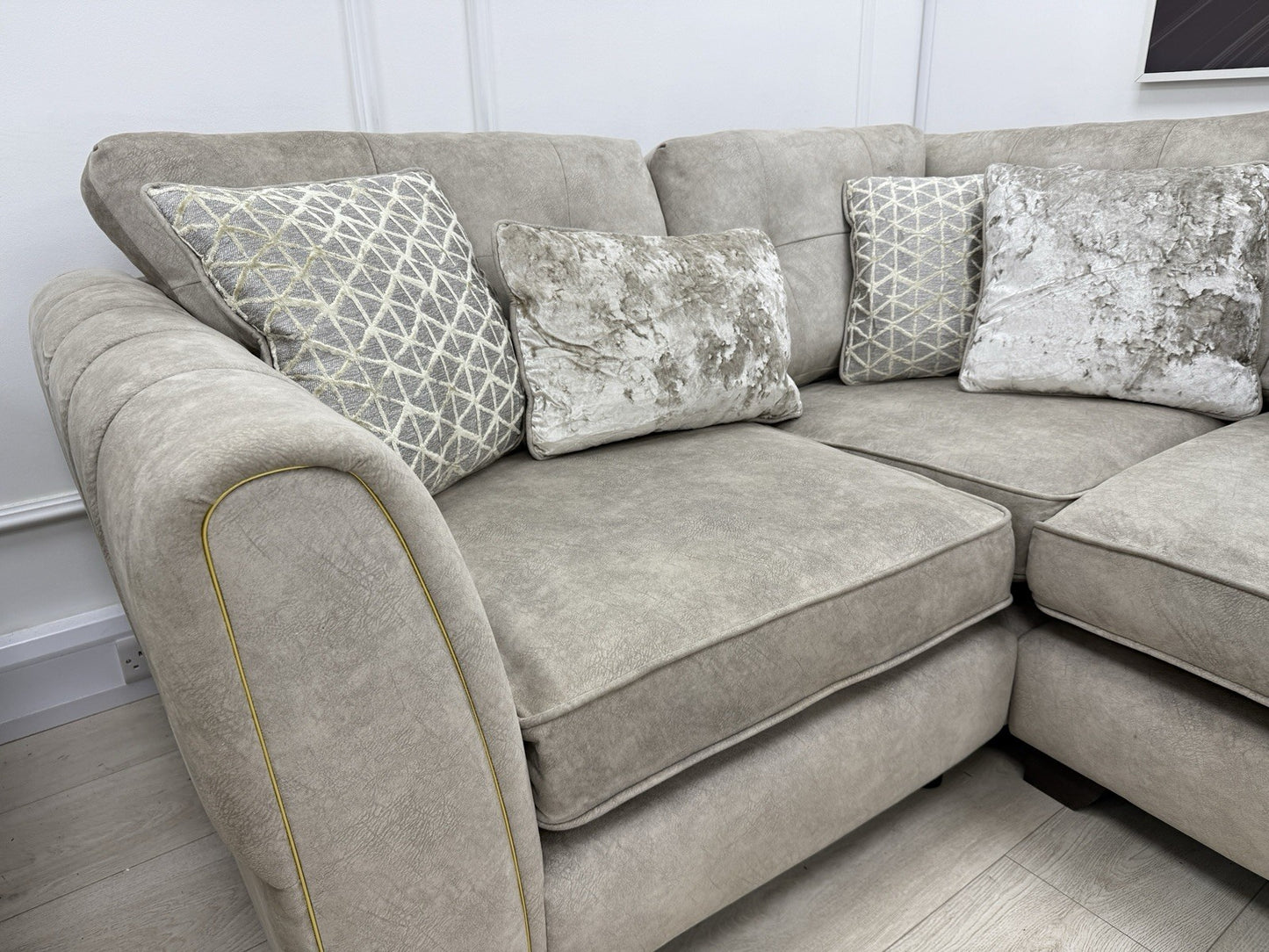 Furniture Village Mariah Corner Sofa & Armchair Set In Cream