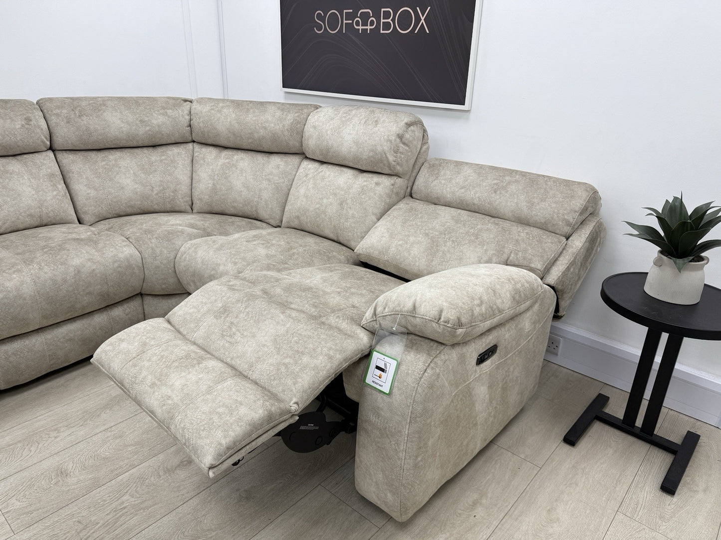 Furniture Village Moreno Power Recliner Corner Sofa In Cream Fabric